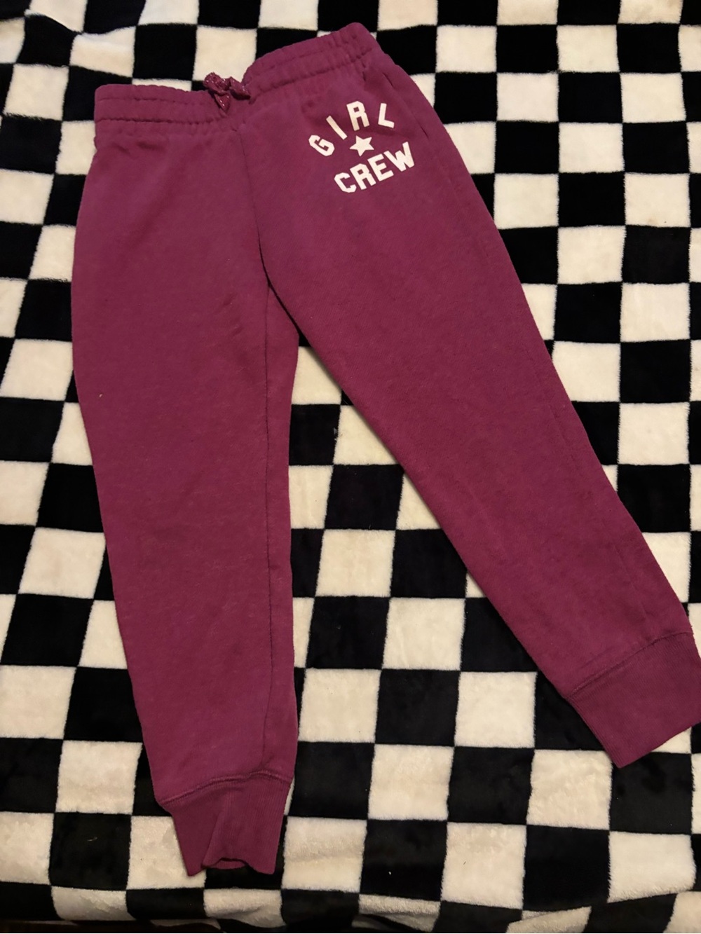 Xsmall 4/5 Girl Crew Pink Plum Kids Sweatpants